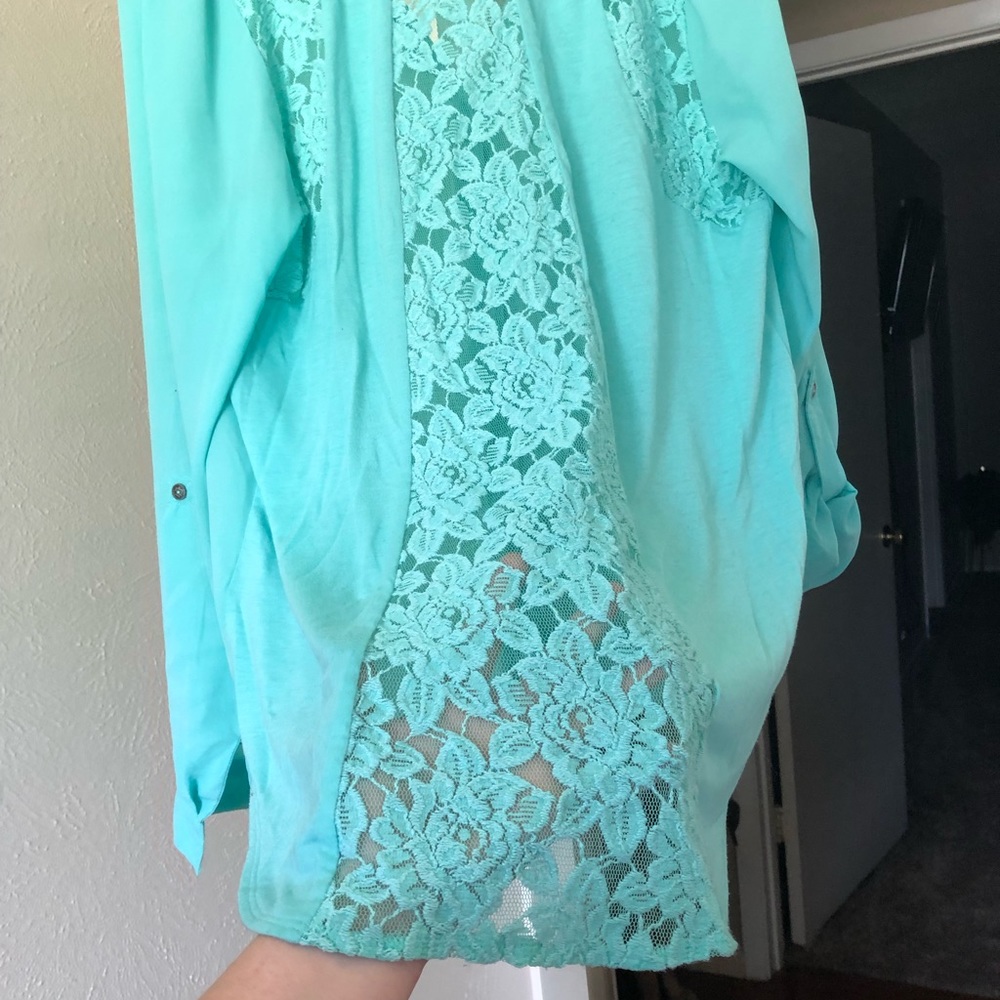Turquoise blouse - Picture 3 of 3